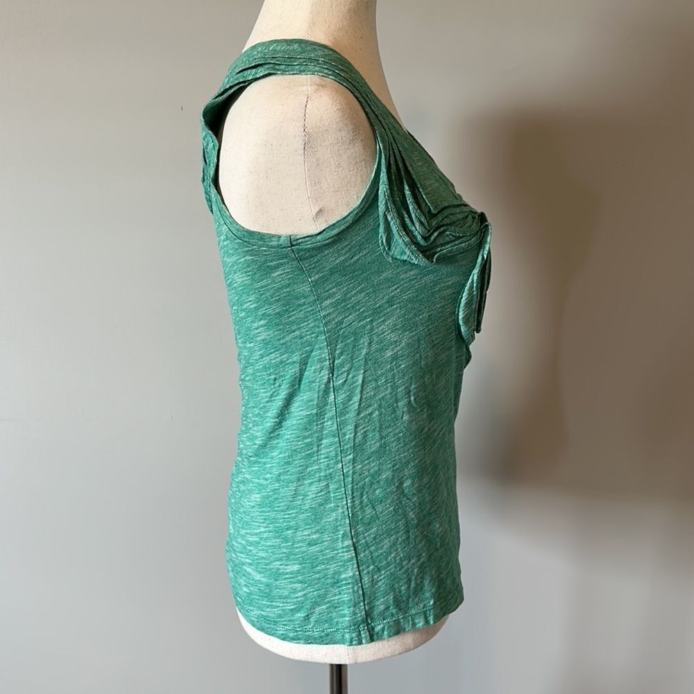 Little Yellow Button sz S green heathered twist scoop neck tank cami - Picture 4 of 7